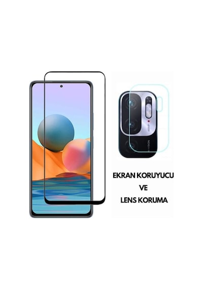 Xiaomi Redmi Note 10 5g Kamera Lens Koruma Koruyucu Cam Film + Tam Kaplayan Cam Ekran Koruyucu