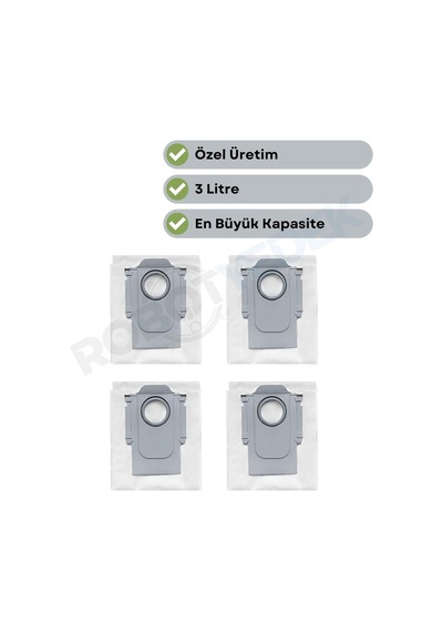 Roborock Qrevo Curv 5a1 Uyumlu 4 Adet Toz Çöp Torbası