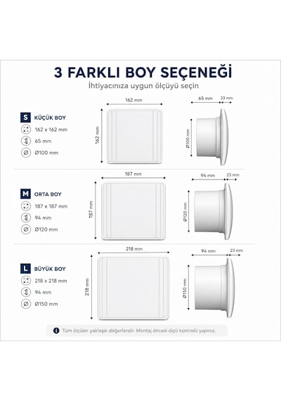 Işıldar Ø120 Mm Banyo & Wc Aspiratörü Ultra Sessiz 100 M³/h Güçlü Hava Çekiş Fanı
