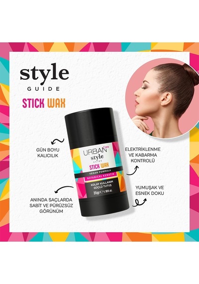Lexroo Style Guide Güçlü Tutuş Sağlayan Saç Sabitleyici Stick Wax 35 Gram