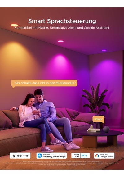 Govee Smart Led Gömme Spot Işıklar 11w, Rgbww Gömme Işıklar 120 Mm Kısılabilir, Matter Ve Alexa 850lm İle Uyumlu Ultra Düz Tavan Spotları, Banyo, Mutfak, Oturma Odası İçin Gömme Spotlar, 4'lü Paket Siyah