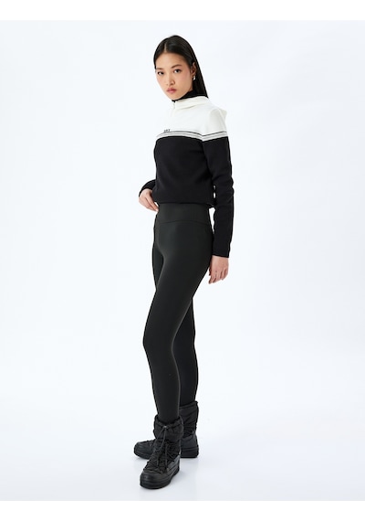 Koton Yüksek Bel Slim Fit Spor Tayt Siyah 5wak40325nk