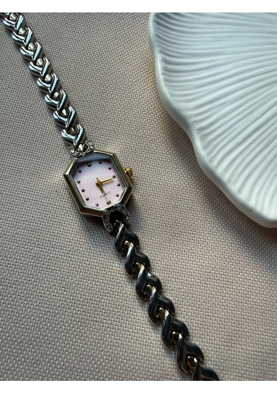 Minimal Metal Kadın Kol Saati Çift Renk Altın 01244801