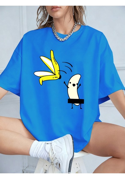 Noıssey Urban Pop Graphic Kadın Tişört Koleksiyonukod 5611 Bebe Mavi