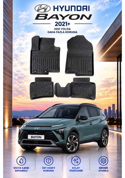 Hyundai Bayon 2021+ Aracınıza Özel Üretim Havuzlu Paspas Takımı A+ -mod-