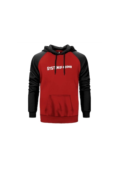 System Of A Down Yazı Kırmızı Renk Reglan Kol Sweatshirt Kırmızı