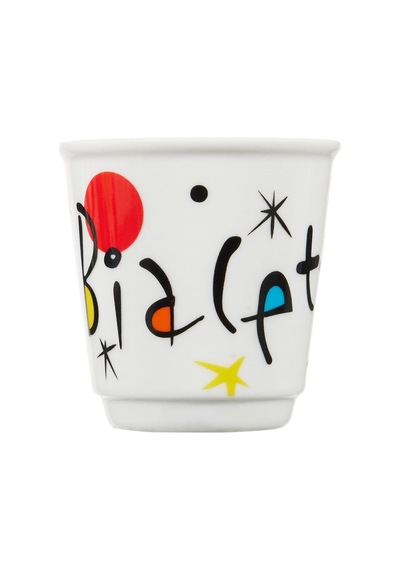 Bialetti - 4'lü Kahve Bardak Seti - Kulpsuz Kahve Shot Bardağı - Bicchierini - Karma Renk - Arte Desen Serisi - Porselen Sku: Smg8690010184238
