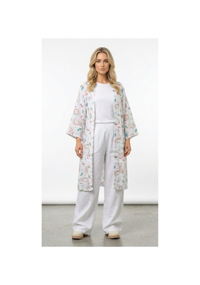 Lila Mare Özel Müslin Kumaşlı Handmade Kimono Renkli Renkli