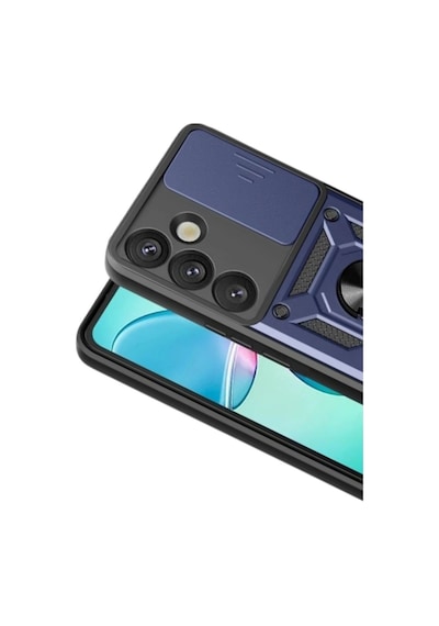 Samsung Galaxy Uyumlu S26 Pars Lens Yüzüklü Silikon - Lacivert İtdark53430