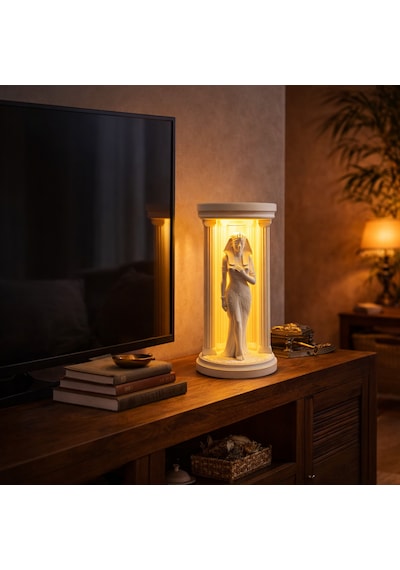 Mısır Tanrıça Lambası Led Gece Lambası Dekoratif Ev Aydınlatma Beyaz