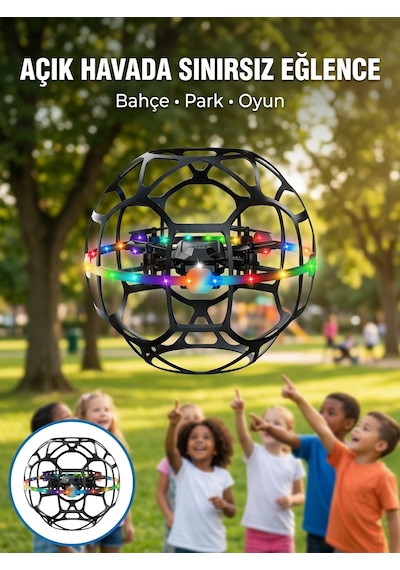 Koruyucu Kafesli Dron El Hareketiyle Kontrol Edilebilen Uçan Belirtilmemiş