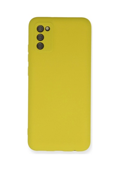 Samsung Galaxy A03s Kılıf Nano İçi Kadife Silikon - Sarı