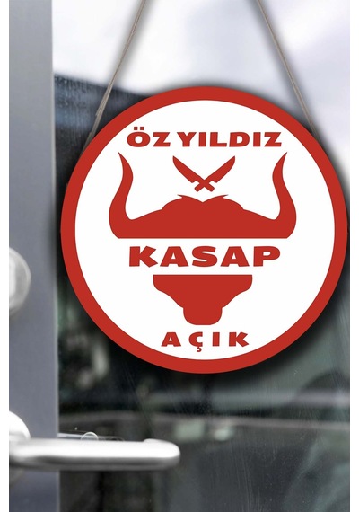 Kişiye Özel Kasap Dükkanı Açık Kapalı Kapı Süsü, İsme Özel Et Market Tabelası, Kasap Dekorasyonu