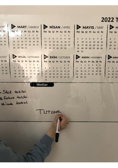 2025 Yıllık Planlayıcı Annualy Planner Akıllı Kağıt Tahta Yazı Tahtası Kalemi 100x56 Cm Model 2 Cok Renkli