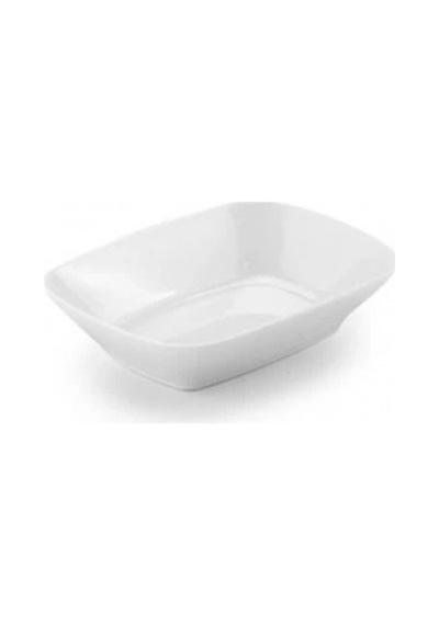 Tria Porelin Köşeli Beyaz Kayık Tabak 17 Cm