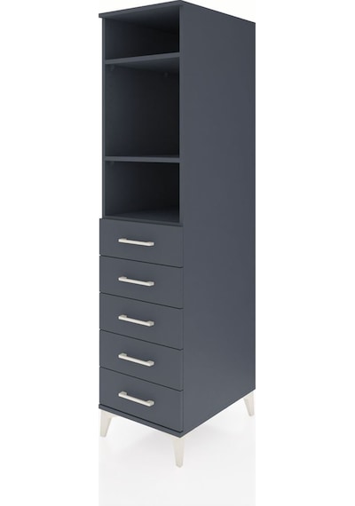 Kronos Dolap 3 Raflı 5 Çekmeceli 44x59x182 Antrasit-antrasit Antrasit