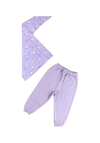 Kız Çocuk Tavşanlı Pijama-12486 Lila