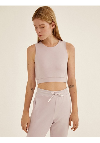 Koton Halter Yaka Crop Atlet Lila 1kak33262ek