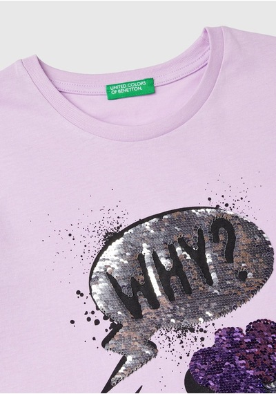 Benetton Kız Çocuk Uzun Tshırt Çocuk Sweatshirt Mor