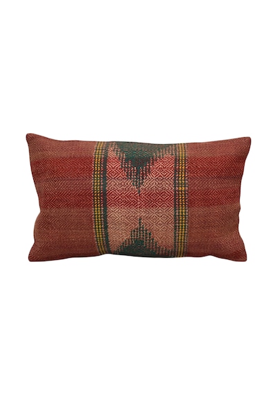 Zehra Abla Halı Yeni El Dokuma Dekorluk Lumbar Kilim Kırlent Yastık Kılıfı 7412 Çok Renkli