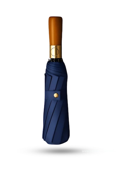 Mi'umbrella Ahşap Saplı 12 Tel Otomatik Şemsiye Lacivert