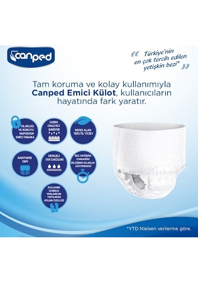 Canped Emici Külot Extra Büyük Boy Large 30 Adett X 3 Adet XL