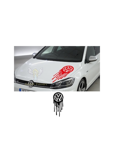 Vw - Volkswagen Logo Kan, Erime Araba Sticker