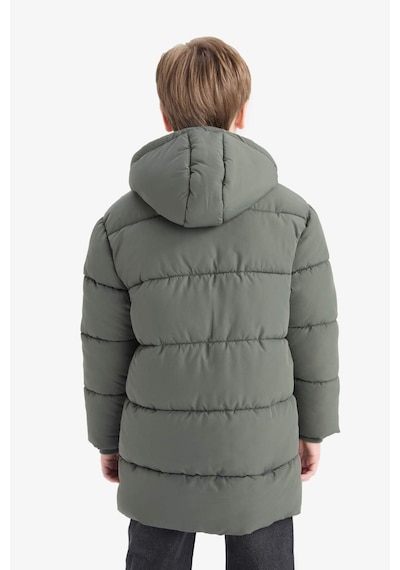 Defacto Su İtici Kapüşonlu Fermuarlı Haki Erkek Çocuk Parka C8782a8/kh493 Haki