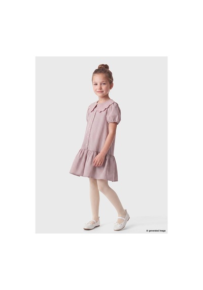 LC Waikiki Alıta Cıty Farkıyla Lcw Kids Pembe Poplin Ekose Kız Çocuk Elbise Pembe - 928242454 Pembe