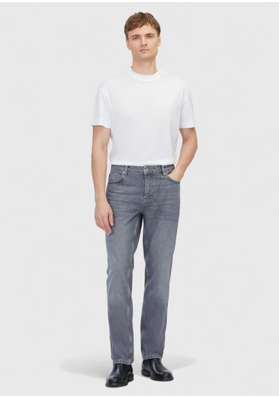 Ramsey Gri Düz Regular Fit Denim %100 Pamuk Pantolon