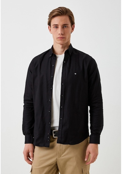 Erkek Gömlek Pamuklu Siyah Ön Pat'lı Slim Fit Düğmeli Yaka Logo Detaylı Gömlek Ncs Jeans 7276-siyah Siyah Erkek Gömlek Pamuklu Siyah Ön Pat'lı Slim Fit Düğmeli Yaka Logo Detaylı Gömlek Ncs Jeans 7276-siyah Siyah
