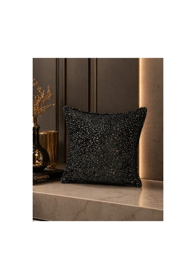 Premium Dokuma Kadife Kırlent Kılıfı Şık, Yumuşak Ve Göz Alıcı Gold Siyah - 851733439 Gold Siyah