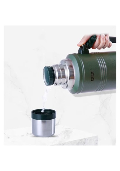 2.2 Litre Vakumlu Paslanmaz Çelik Termos 48 Saat Isı Korumalı Büyük Boy Kamp & Piknik Termosu Koyu Yeşil