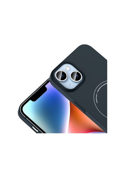 İphone 13 Kılıf M-safe Şarj Özellikli Kamera Korumalı Nvth Elio Sert Pc Kapak - Lacivert