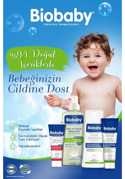 Biobaby Ultra Hassas Bebek Şampuanı Saç Ve Vücut İçin, Organik Elma Özlü-3'lü Set 500 Ml X 3
