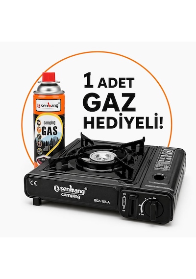 Senbang Camping Portatif Kamp Ocağı 1 Adet Gaz Hediyeli Taşınabilir Piknik Ve Kamp Ocak Siyah