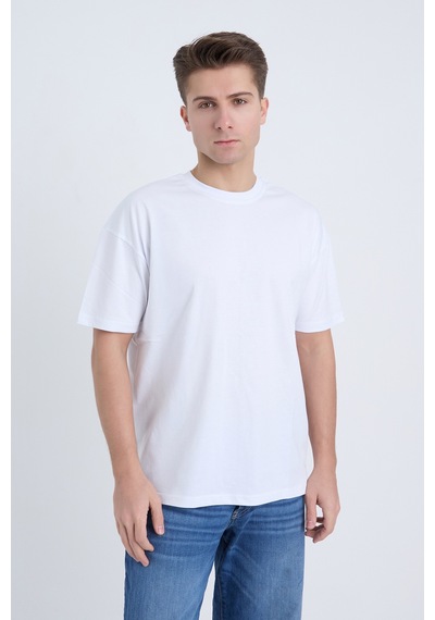 Velvoria Unisex Oversize Basic Beyaz T-shirt