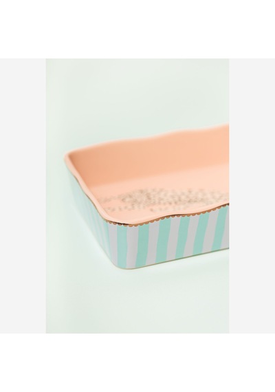 Pembe Porselen Fırın Kabı 26x18x6 Cm