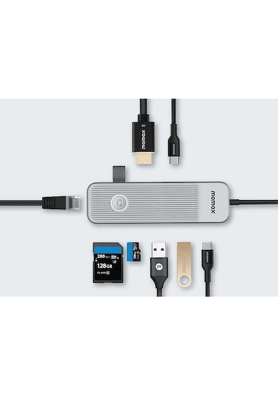 Momax Onelink 8 In 1 Usb-C Çoklayıcı Hub
