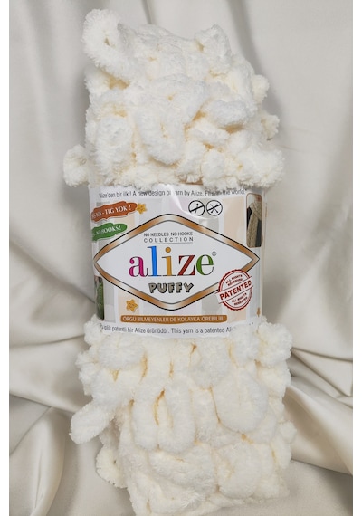 Puffy Açık Krem El Örgü İpi 100gr. 9mt. 5'li Paket - Renk: 62