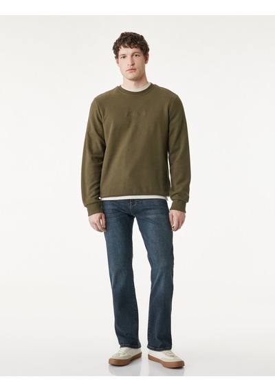 Koton Normal Bel Cepli Straight Fit Jean Pantolon - Mark Jean Koyu İndigo 6sam40147nd