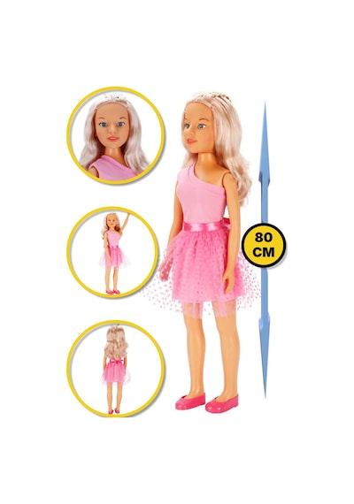 Büyük Boy Yürüyüş Arkadaşım Clara Party Dev Bebek 80 Cm - Koyu Pembe Renkli