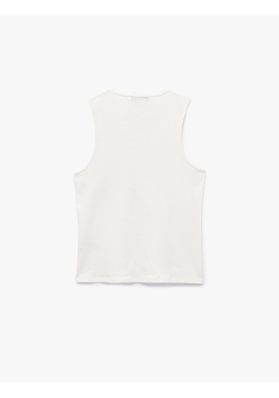 Koton Pamuklu Kolsuz Bisiklet Yaka Slim Fit Atlet Beyaz 6sam30006mk