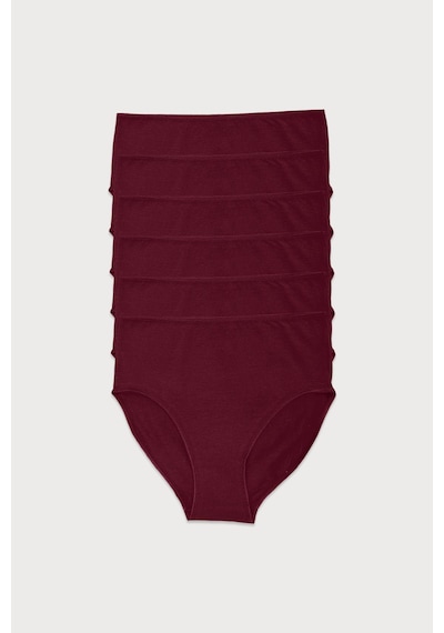 Malabadi Kadın Bordo 6 Lı Paket Modal Yüksek Bel Slip Külot 1955 Bordo