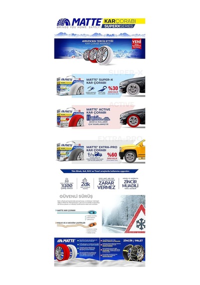 Matte Lastik Kar Çorabı Kar Zinciri Muadili Yüksek Kalite Tekstil Kar Zinciri Superx Series Large Diğer