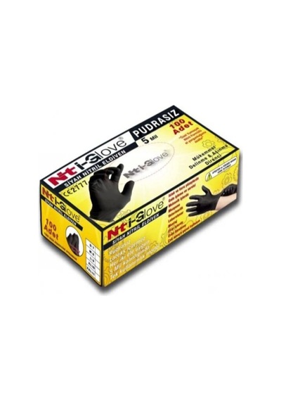 Nt İ-glove Siyah Nitril Eldiven Pudrasız 5 Mil Xl