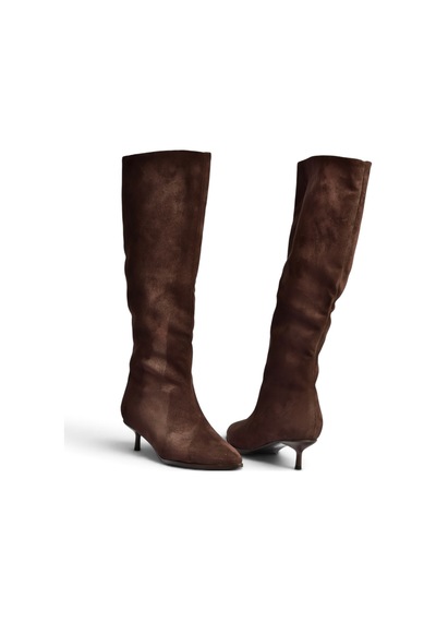 Fox Shoes Z726103402 Kahverengi Süet Kısa İnce Topuklu Kadın Çizme
