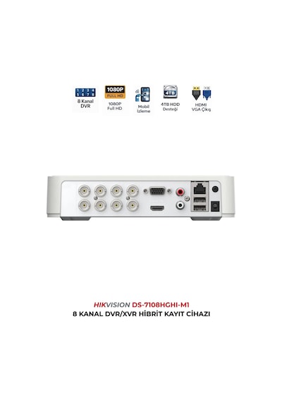 Ds-7108hghı-m1 8 Kanal Dvr Koaksiyel Ses Destekli