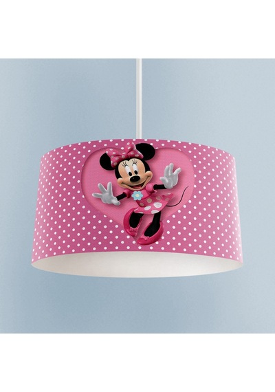 Mekta Home Bebek Ve Çocuk Odası Büyük Kalpli Minnie Mause Desenli Avize Renkli