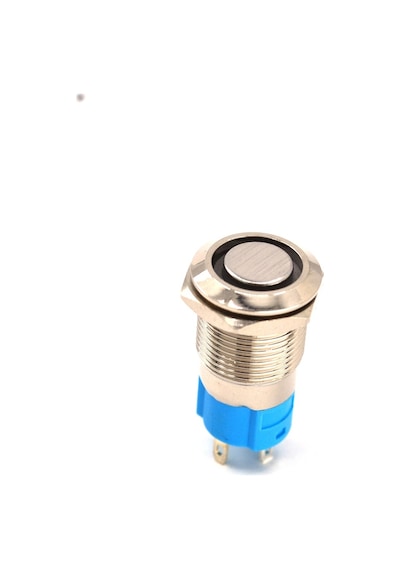 12V -24 V Mavi Işıklı Yuvarlak Metal 12 MM Kalıcı Anahtar